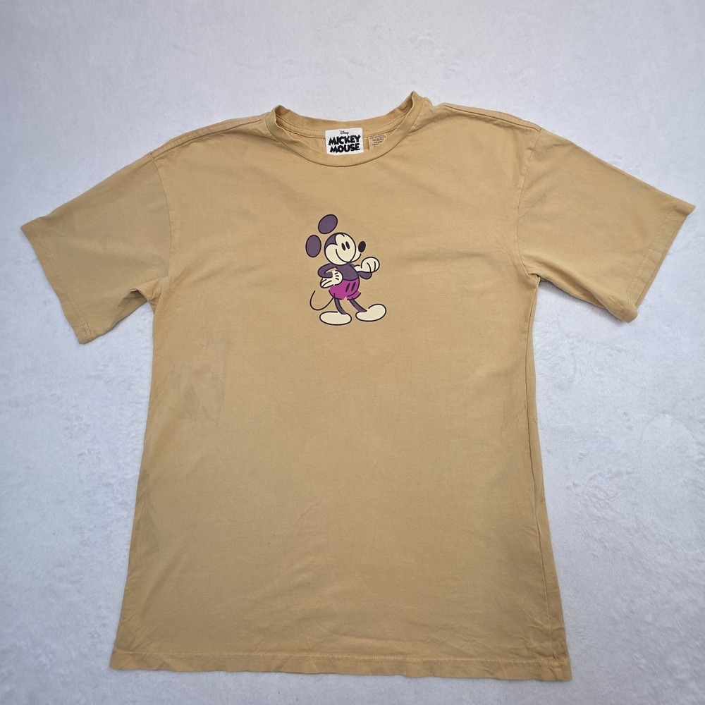 Disney Mickey Mouse Graphic T Shirt Mens XL Beige Genuine Mousewear Casual Tee